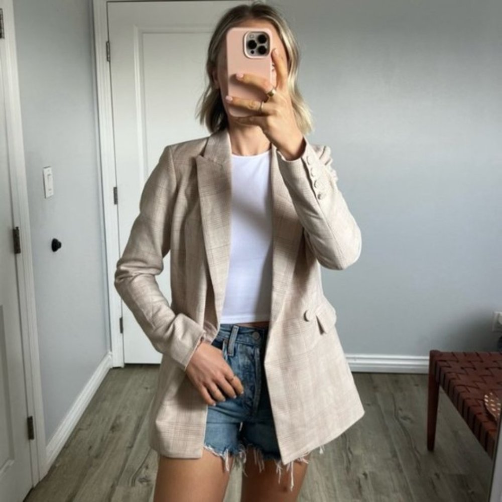 House of Harlow 1960 Double Breasted Plaid Blazer sz XS - Picture 3 of 16
